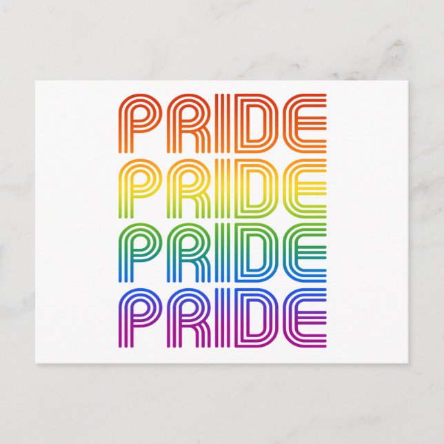 Rainbow Pride Retro Postcard (Front)