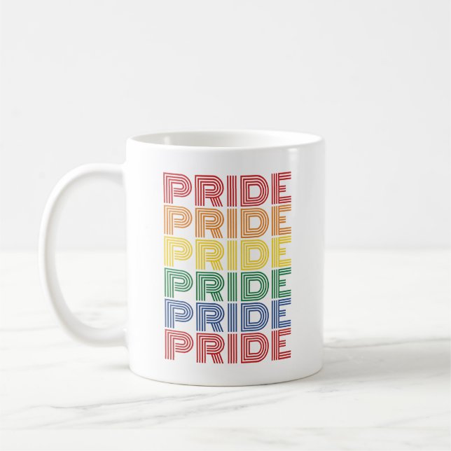 Rainbow Pride Retro Typography Vector Design_1 Coffee Mug (Left)