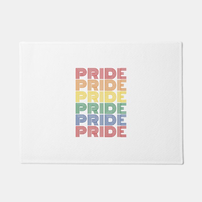 Rainbow Pride Retro Typography Vector Design_1 Doormat (Front)