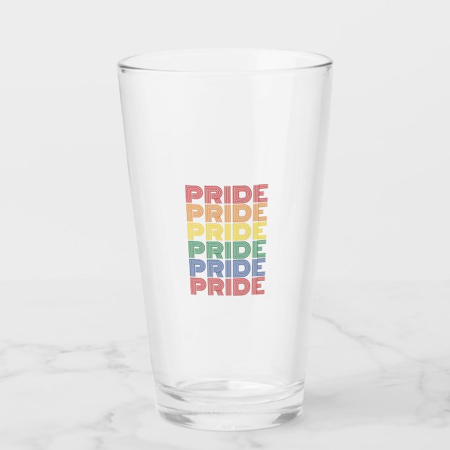 Rainbow Pride Retro Typography Vector Design_1 Glass (Front)