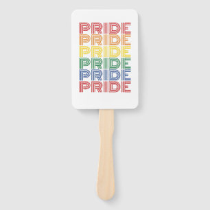 Rainbow Pride Retro Typography Vector Design_1 Hand Fan