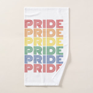 Rainbow Pride Retro Typography Vector Design_1 Hand Towel
