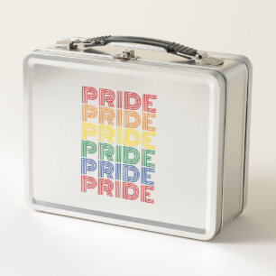 Rainbow Pride Retro Typography Vector Design_1 Metal Lunch Box