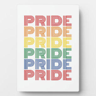 Rainbow Pride Retro Typography Vector Design_1 Plaque