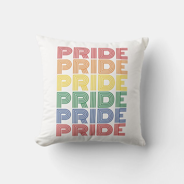Rainbow Pride Retro Typography Vector Design_1 Throw Pillow (Front)