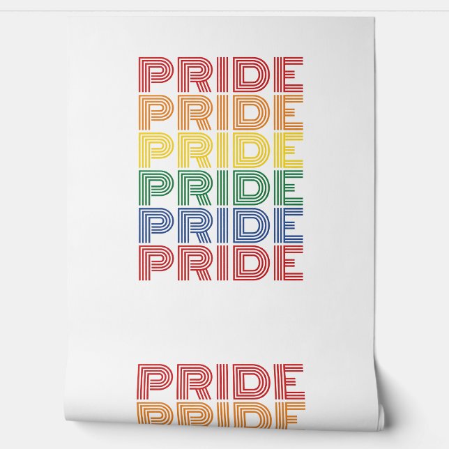 Rainbow Pride Retro Typography Vector Design_1 Wallpaper (Unrolling)