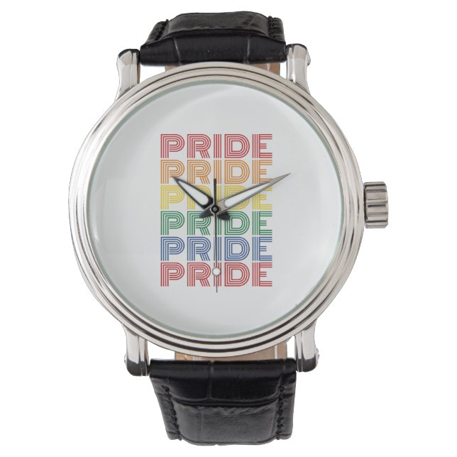 Rainbow Pride Retro Typography Vector Design_1 Watch (Front)