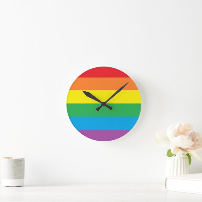 "Rainbow Pride"  Round Clock (Home)