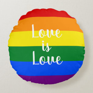 Rainbow pride - round pillow