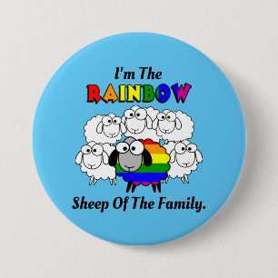 Rainbow Pride Sheep 3 Inch Round Button