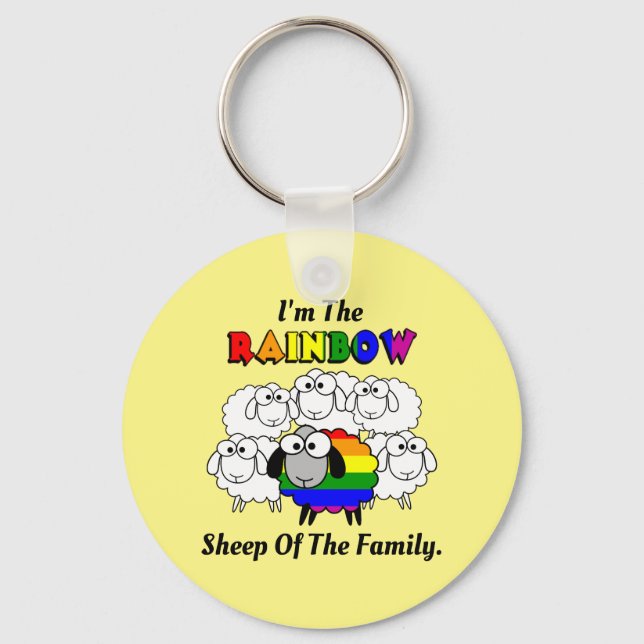 Rainbow Pride Sheep Keychain (Front)