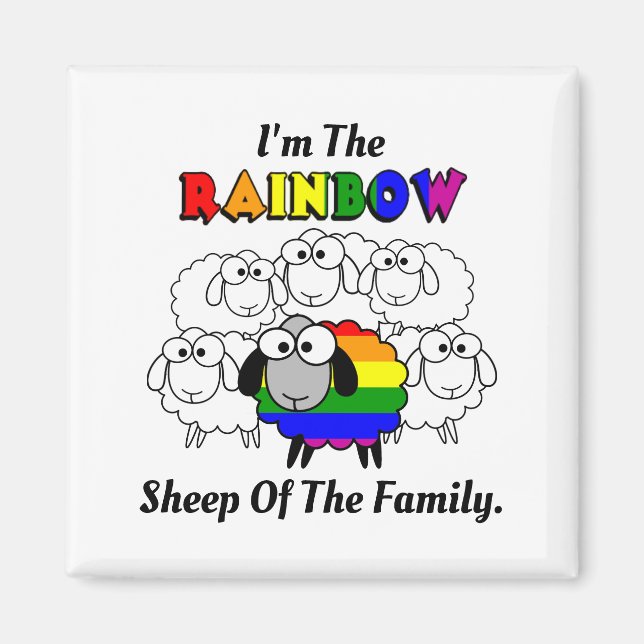 Rainbow Pride Sheep Magnet (Front)