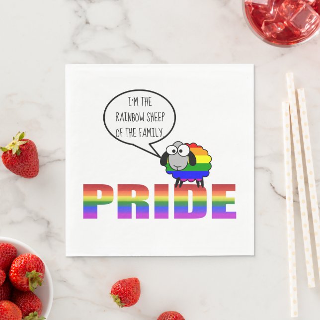 Rainbow Pride Sheep Paper Napkin (Insitu)