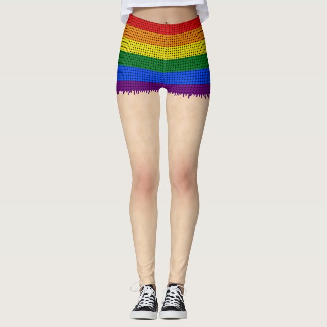 Rainbow Pride Shorts Leggings (Front)