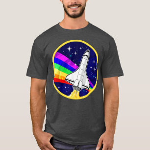Rainbow Pride Spaceflight Badge Astronaut Space Sh T-Shirt