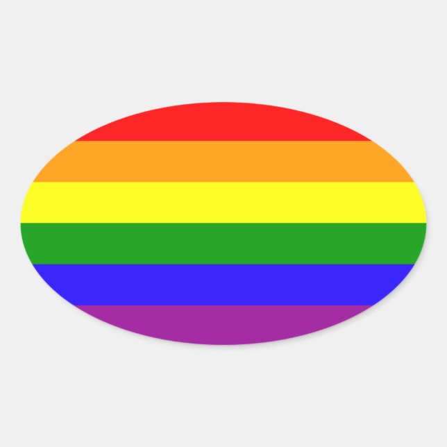 Rainbow Pride stickers - oval (Front)