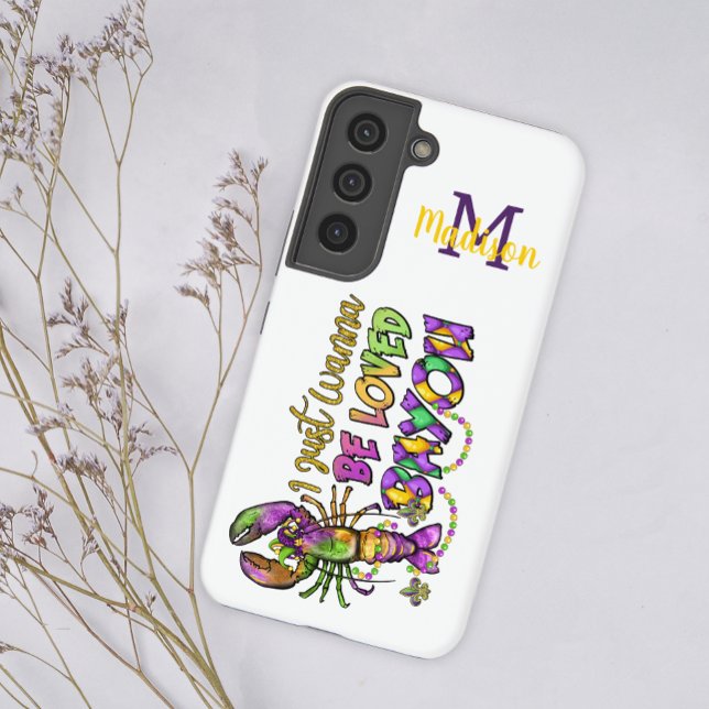 Rainbow Pride Stripes Colourful Fun Initial Name Samsung Galaxy S22 Case (Creator Uploaded)