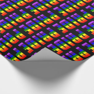 Rainbow Pride Text Art on Custom Black Colour Wrapping Paper