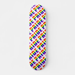 Rainbow Pride Text Art Skateboard