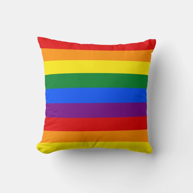 Rainbow Pride Throw Pillow (Front)