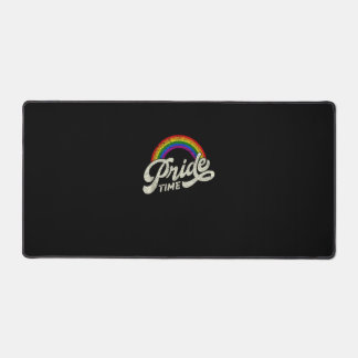 Rainbow, Pride Time, LGBT Tank Top Desk Mat