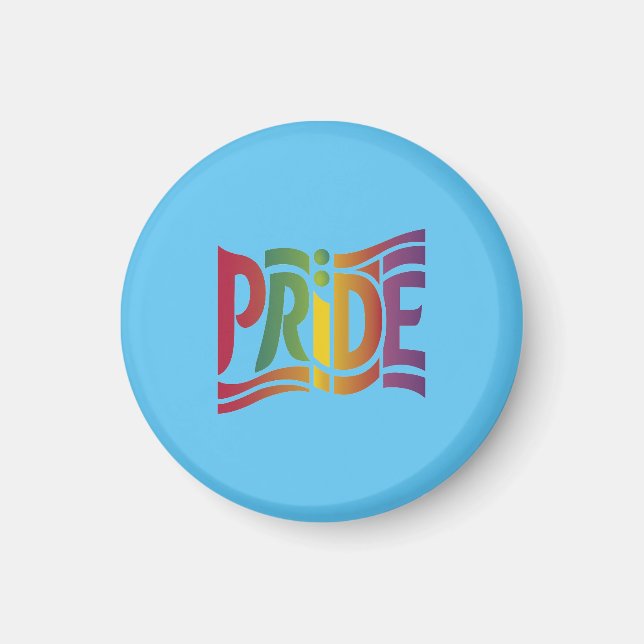 Rainbow Pride Typographic - Bold LGBTQ+ Statement Magnet (Front)