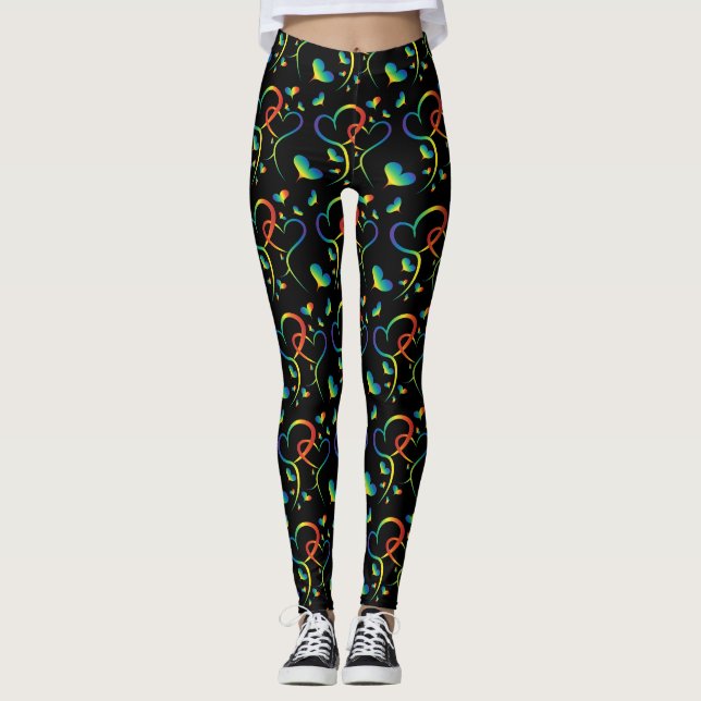 Rainbow Pride Valentine Leggings (Front)