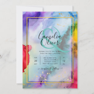 RAINBOW PRIDE WEDDING INVITATION Ink LeahG