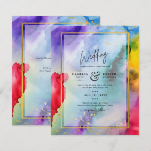 RAINBOW PRIDE WEDDING INVITATION Ink LeahG
