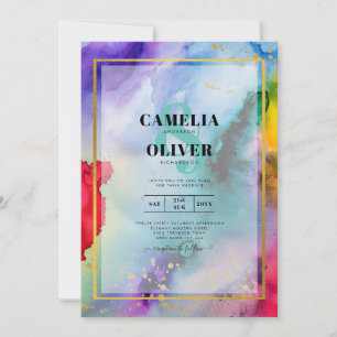 RAINBOW PRIDE WEDDING INVITATION Ink LeahG