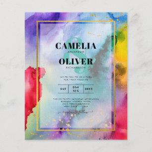 RAINBOW PRIDE WEDDING INVITATION Ink LeahG Flyer