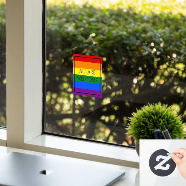 Rainbow Pride Window Cling (Office)