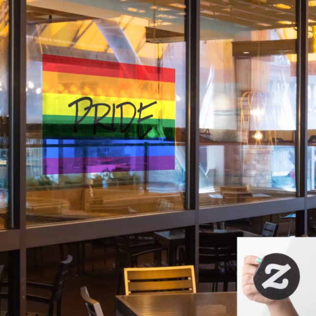 Rainbow Pride Window Cling (Restaurant Window)