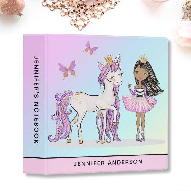 Rainbow Princess Unicorn School Binder (Creator Uploaded)