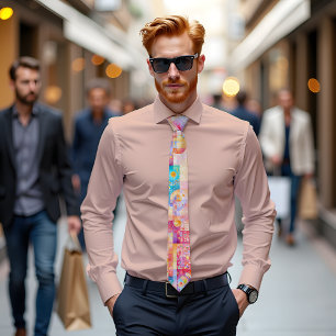 Rainbow Prism Abstract Art Tie