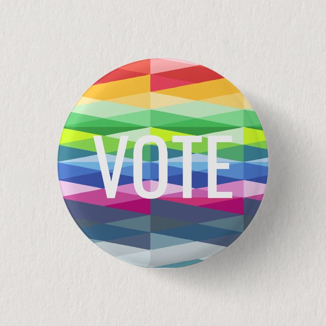 Rainbow Prism Abstract Geometric Design - VOTE 1 Inch Round Button (Front)