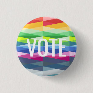 Rainbow Prism Abstract Geometric Design - VOTE 1 Inch Round Button