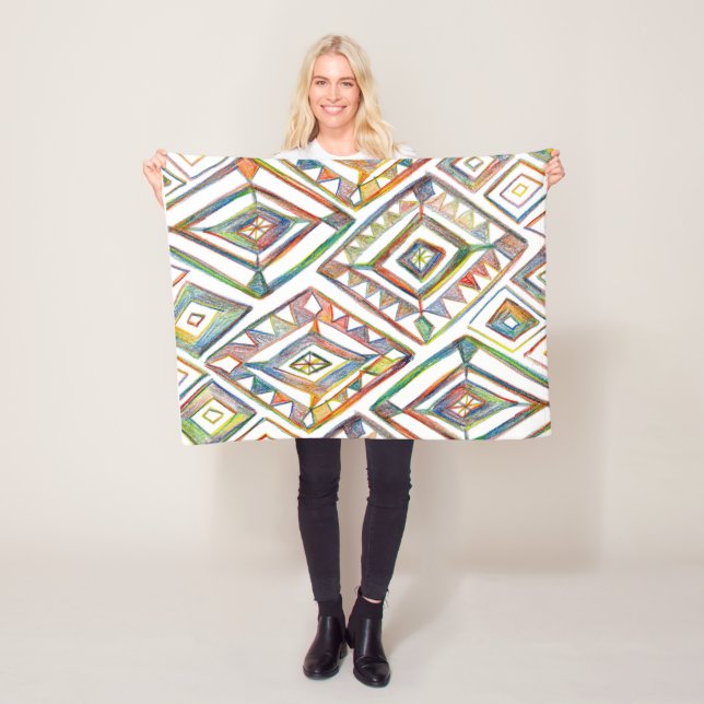 Rainbow prism colourful fleece blanket (In Situ)