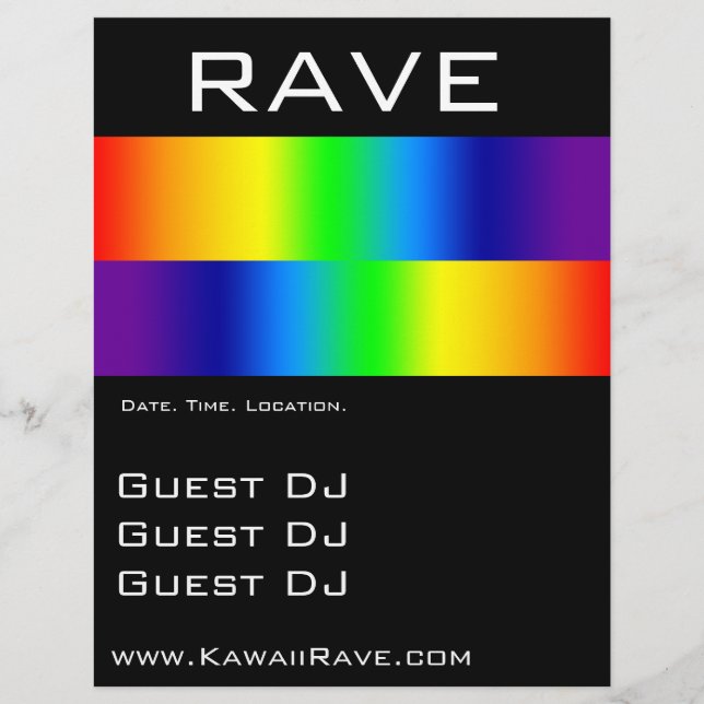 Rainbow Prism Custom Rave Flyers (Front)