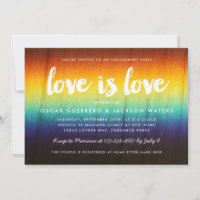 Rainbow Prism Love is Love Gay Engagement Party