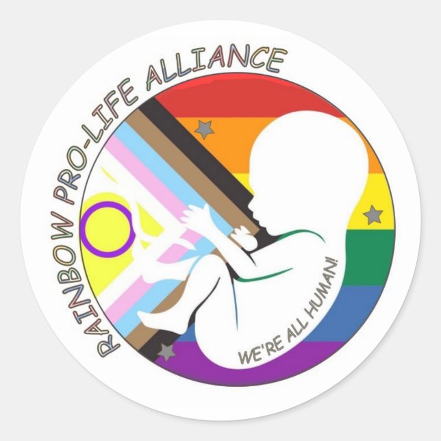 Rainbow Pro-Life Alliance Logo Classic Round Sticker (Front)