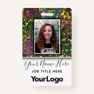 Rainbow Professional Corporate Employee Photo Name Badge