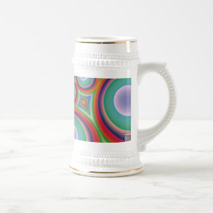 Rainbow Psychedelic Optical Abstract Art Beer Stein