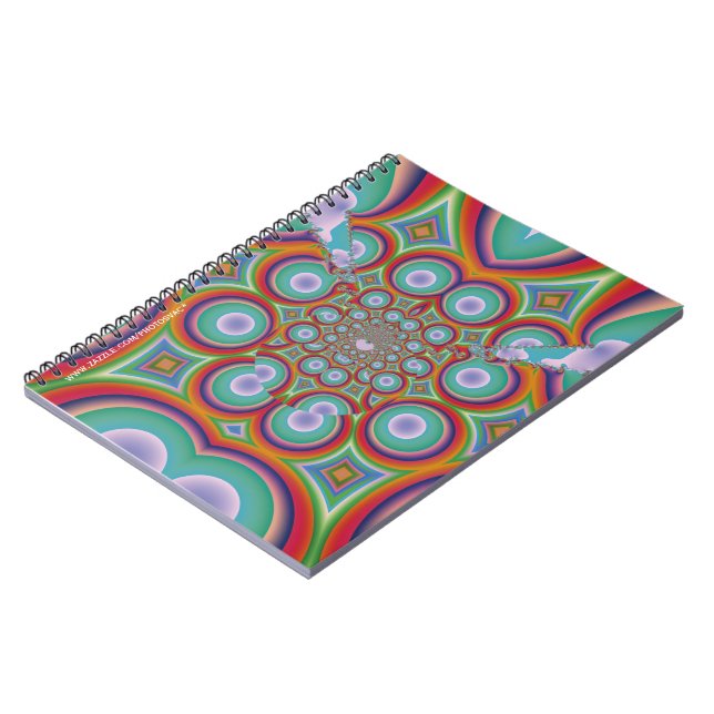 Rainbow Psychedelic Optical Abstract Art Notebook (Left Side)