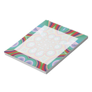 Rainbow Psychedelic Optical Abstract Art Notepad