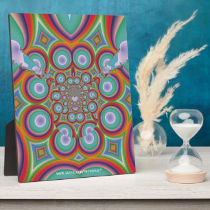 Rainbow Psychedelic Optical Abstract Art Plaque