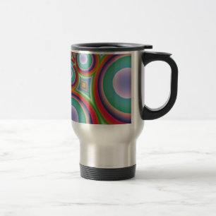 Rainbow Psychedelic Optical Abstract Art Travel Mug