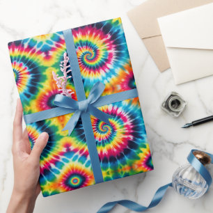 Rainbow Psychedelic Tie Dye Wrapping Paper