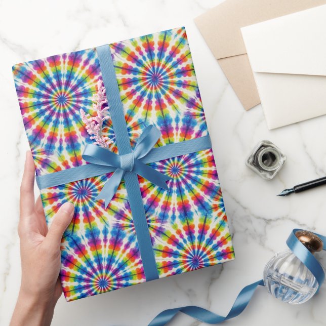 Rainbow Psychedelic Tie Dye Wrapping Paper (Gifting)