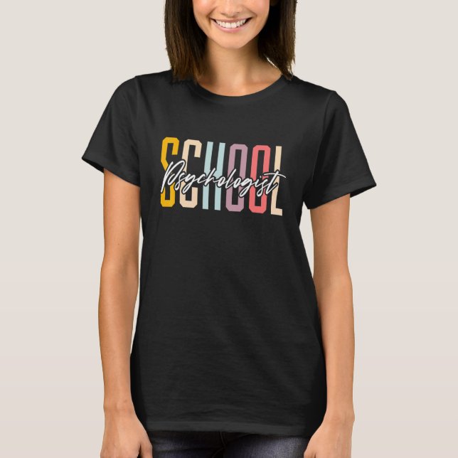 Rainbow Psychology Teacher School Psychologist App T-Shirt (Front)
